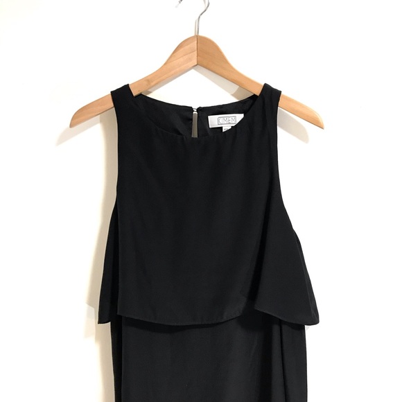 Kimem Black Silk Layer Dress with Bust Overlay - Picture 2 of 5